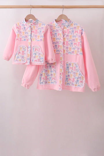 Pink Bow Fleece mom&me Jacket