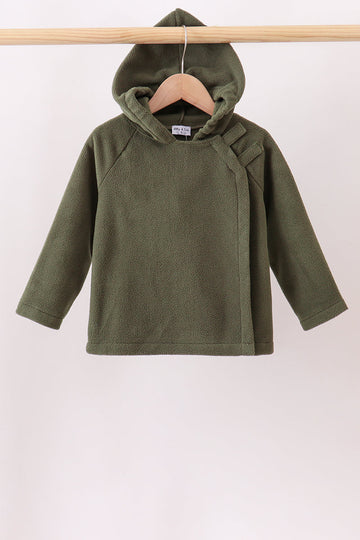 Green Fleece Bow Coat