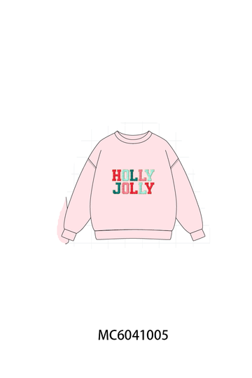 Pink Holly Jolly French Knot Mom&me Top