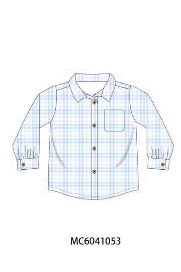 Blue Plaid Button Down Shirt