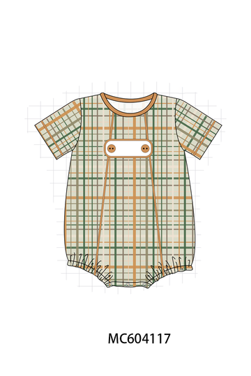 Pumpkin Embroidery Plaid Bubble