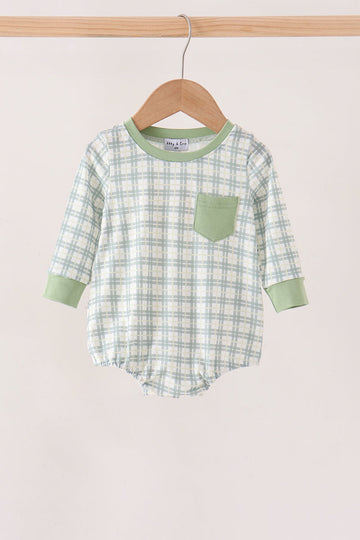 Sage plaid pocket bubble