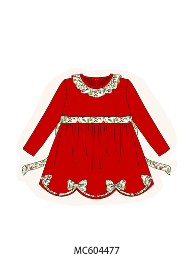 Red Bow Ruffle dress