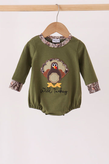 Forest camouflage turkey applique bubble