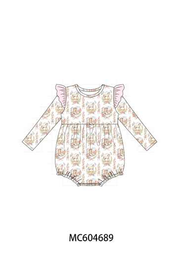 Pink horse ruffle bubble
