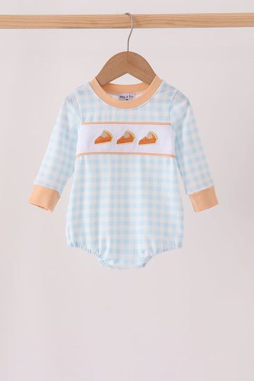 Pumpkin Pie Embroidery Gingham Bubble
