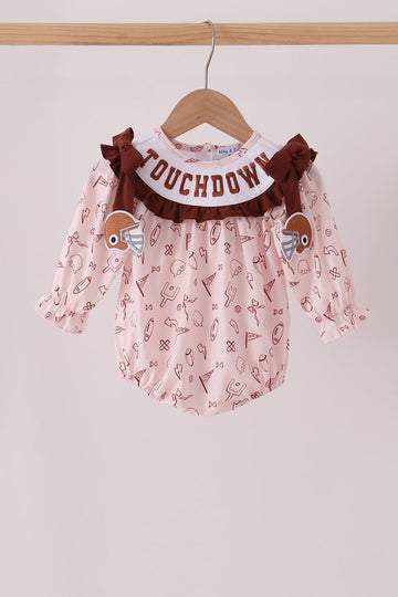 Brown touchdown football embroidery bubble