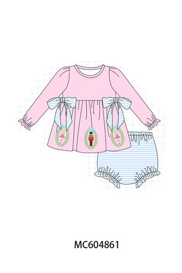 Pink Nutcracker Embroidery Bloomer Set