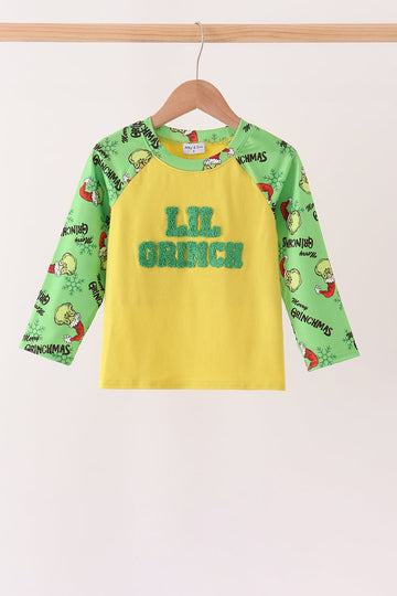 Green Grinch French Knot Top