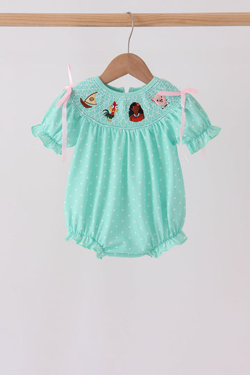 Green Character Smocked Bubble