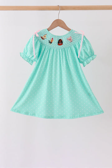 Green Character Smocked Dress