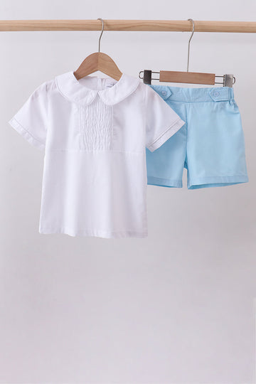 Peter pan collar shorts set