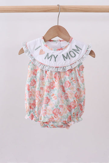 Floral Iove my mom ruffle bubble