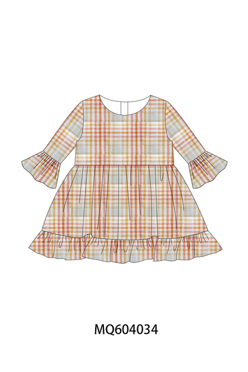 Pink plaid ruffle dress