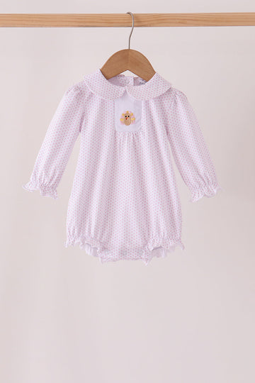 Pink dot turkey embroidery ruffle bubble