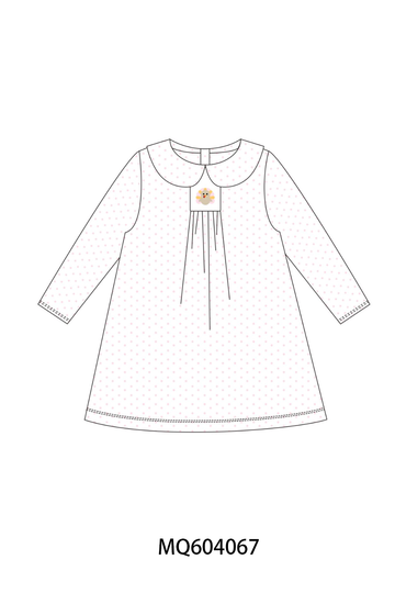 Pink dot turkey embroidery dress