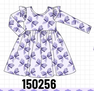 Purple Bow Zip Bamboo Dress